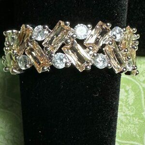 Bomb Party Women's (10) Ring - Smokey Topaz Cubic Zirconia "New" Eternity Ring